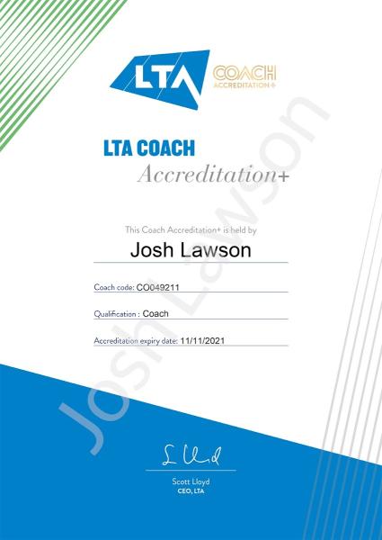 Josh Lawson Private Tennis Coaching