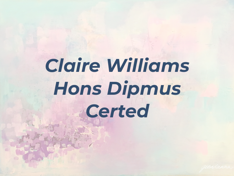 Claire Williams BA Hons Dipmus Certed