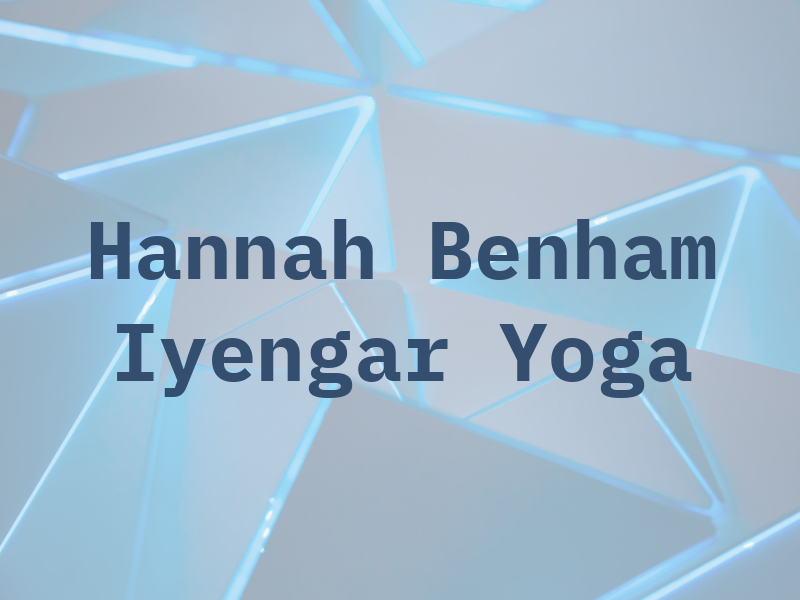 Hannah Benham Iyengar Yoga