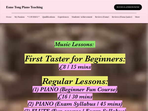 Esme Tong Piano Teaching