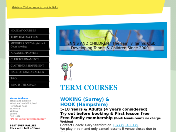 Tennis and Children