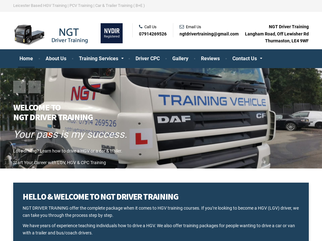 NGT Driver Training