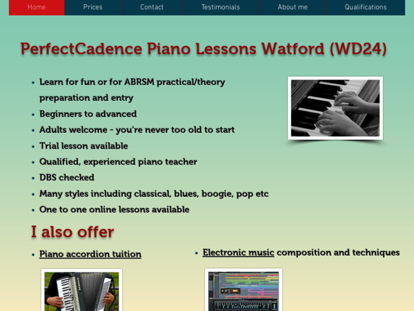 Perfectcadence Piano Lessons Watford